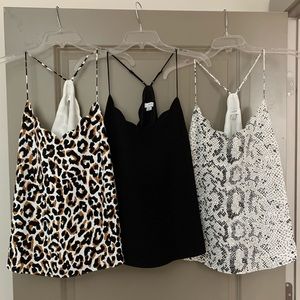 J Crew THREE Scalloped Tanks